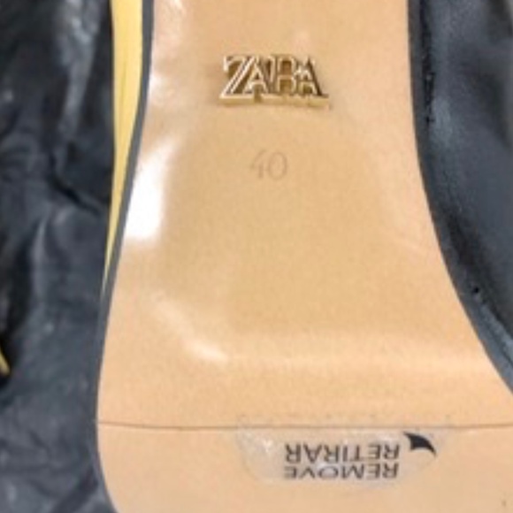 ZARA LEATHER Color Block Boots, 40, NWT - Picture 5 of 6